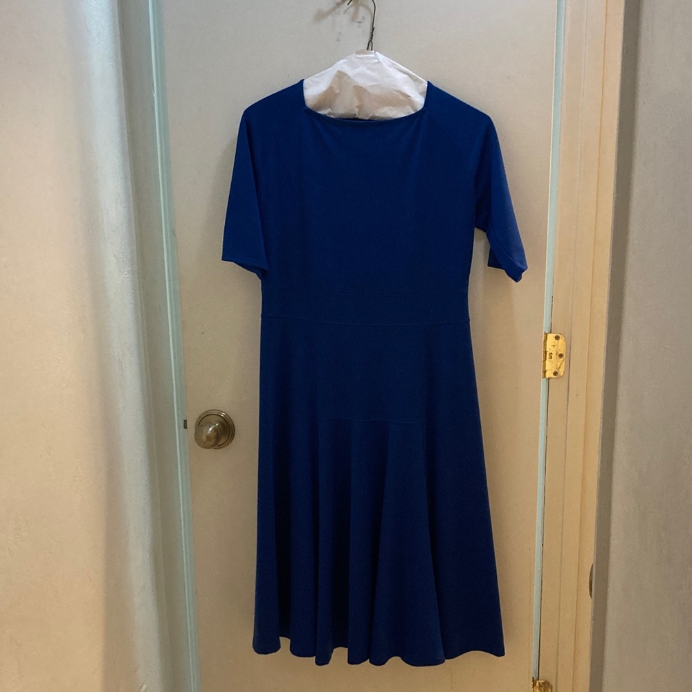 Lands' End Women's Midi Dress in Rich Blue